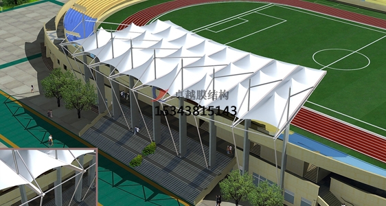 鶴壁?？h體育公園膜結(jié)構(gòu)【看臺(tái)雨棚】門球場(chǎng)案例