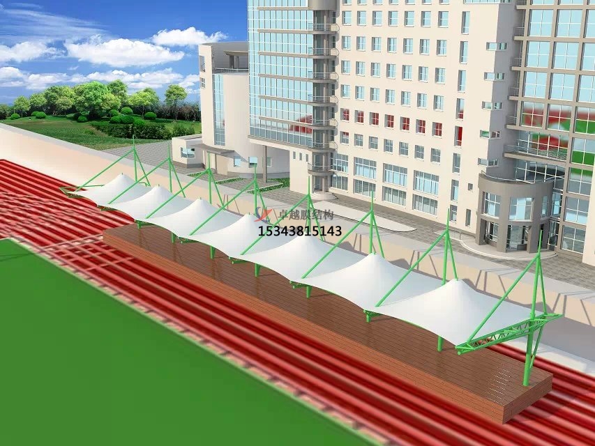 衡山體育公園膜結(jié)構【看臺雨棚】門球場案例